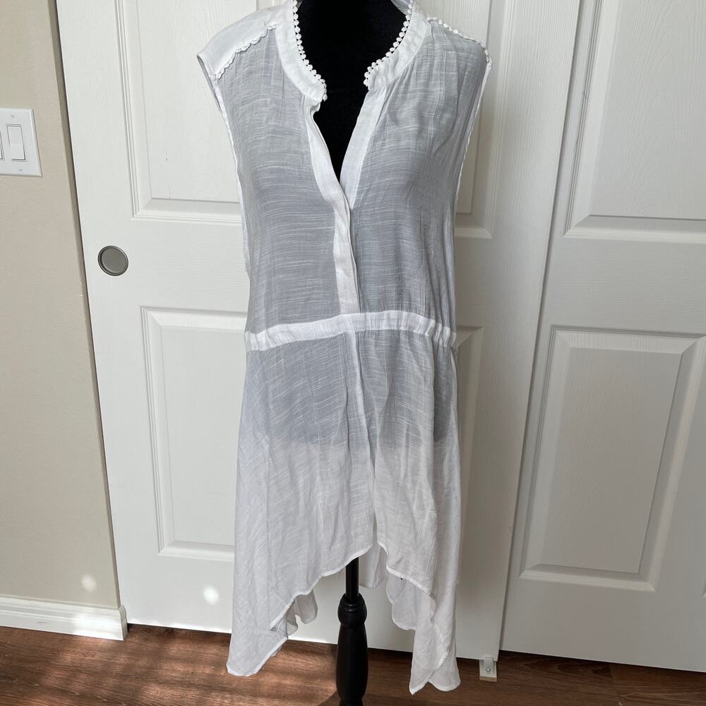 Zac and Rachel Sheer Sleeveless Hi Low Tunic Top Size 16W-20W